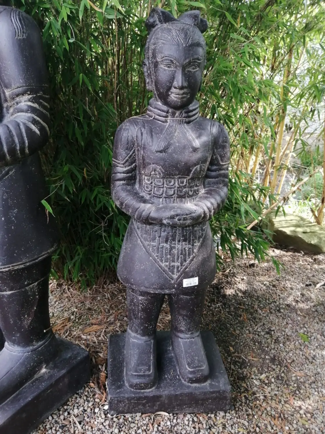 Product image 1 of the product “Chinese warrior, standing, 120 cm height, cast stone, handcrafted & coloured ”